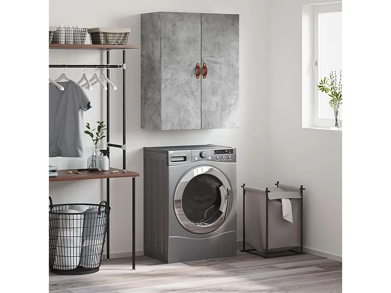 Wandkast 69,5x34x90 cm betongrijs BE489451