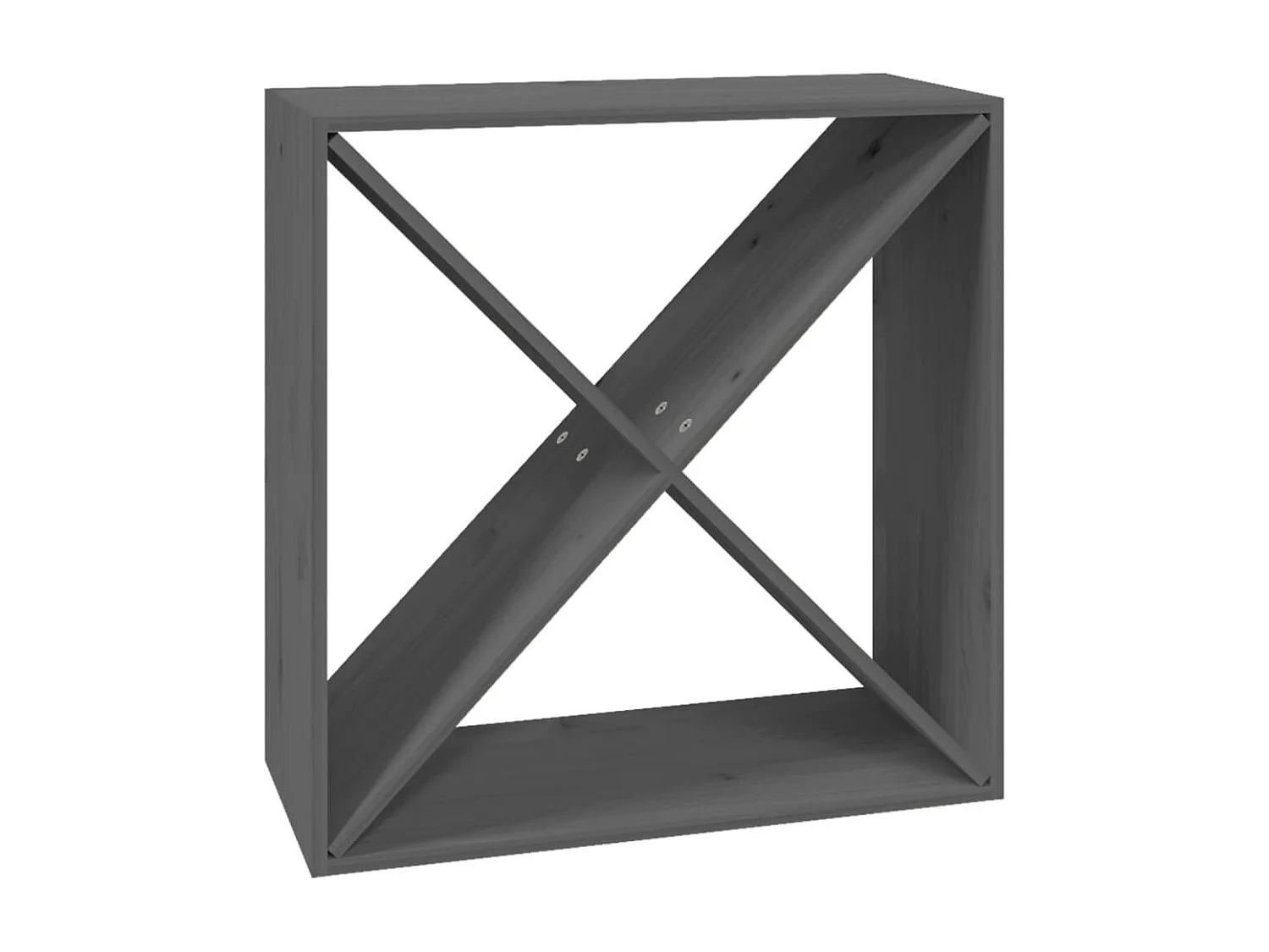 Wijnkast 62x25x62 cm massief grenenhout grijs BE458218