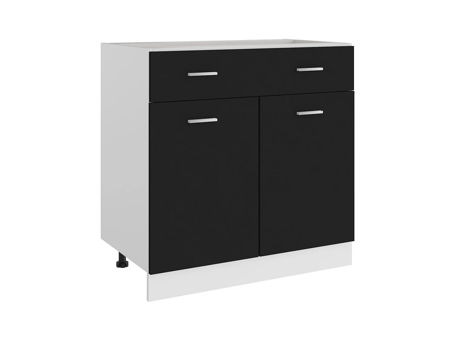 Armoire de plancher à tiroir Noir 80x46x81,5 cm Bois ingénierie FR46676