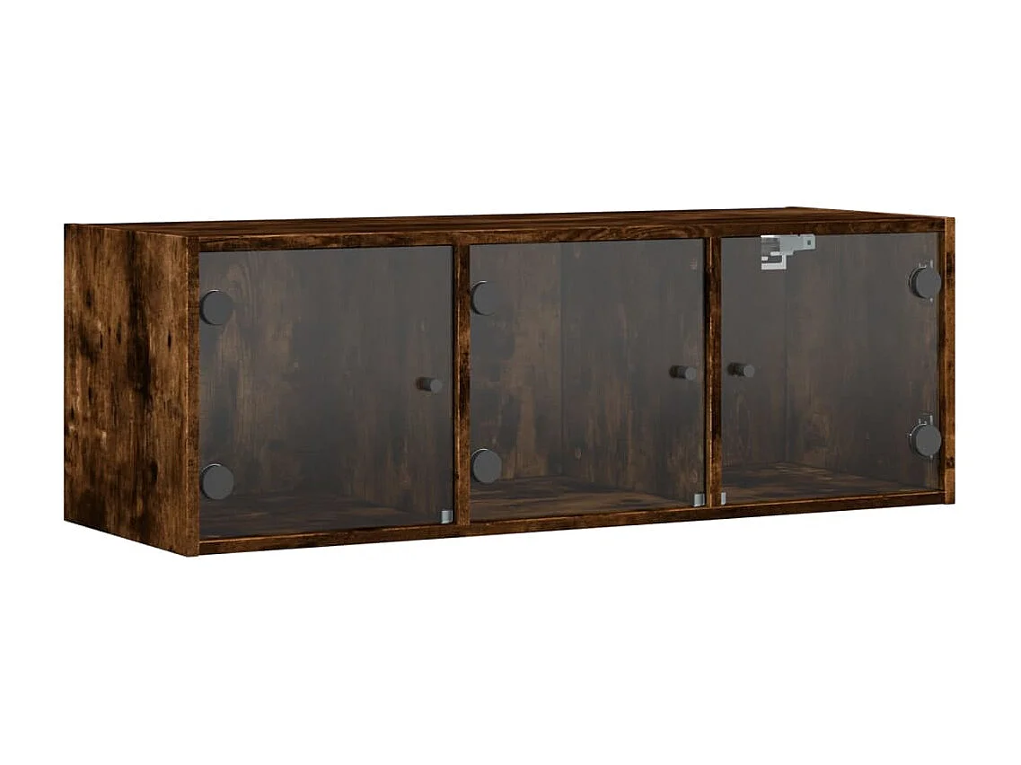 Armoire murale avec portes en verre chêne fumé 102x37x35 cm FR20663
