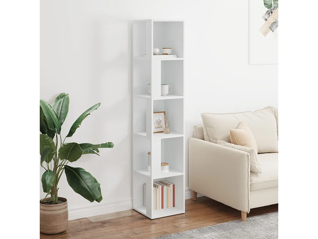 Armoire d'angle Blanc 33x33x164,5 cm Bois d'ingénierie FR35391