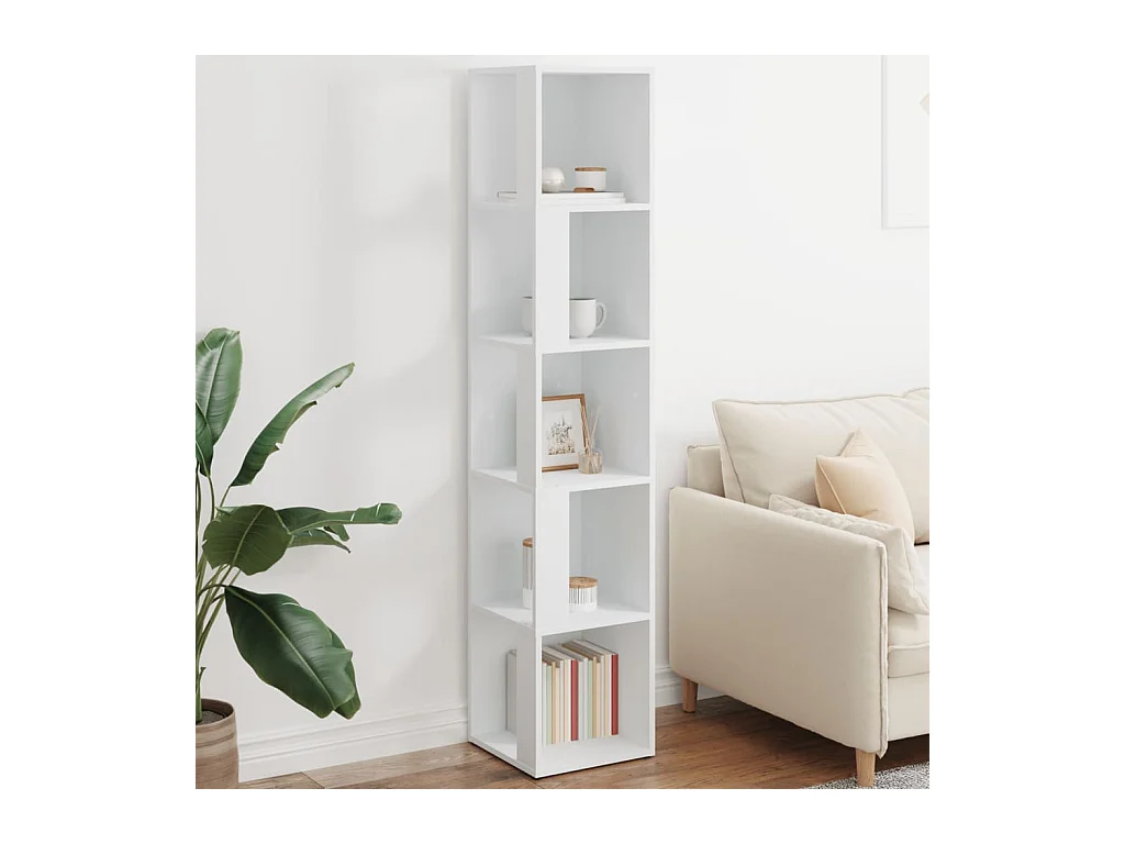 Armoire d'angle Blanc 33x33x164,5 cm Bois d'ingénierie FR35391