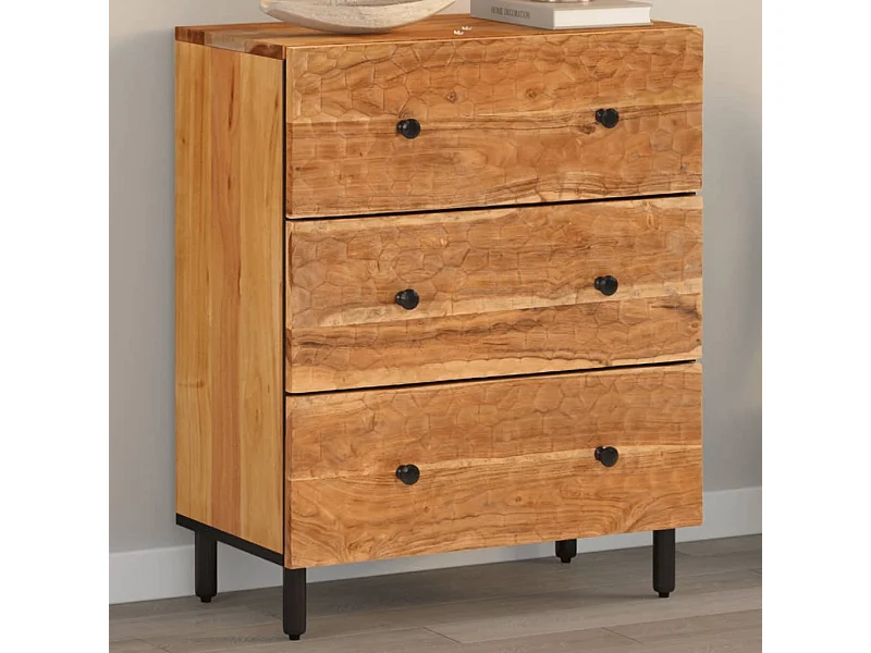 Armario auxiliar madera maciza de acacia 60x33x75 cm ES228466