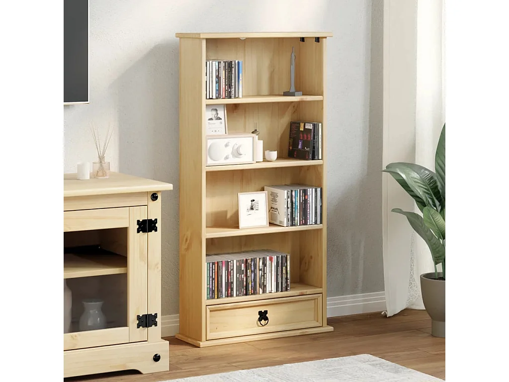Armoire à CD Corona 52x17,5x103 cm bois de pin massif FR77793
