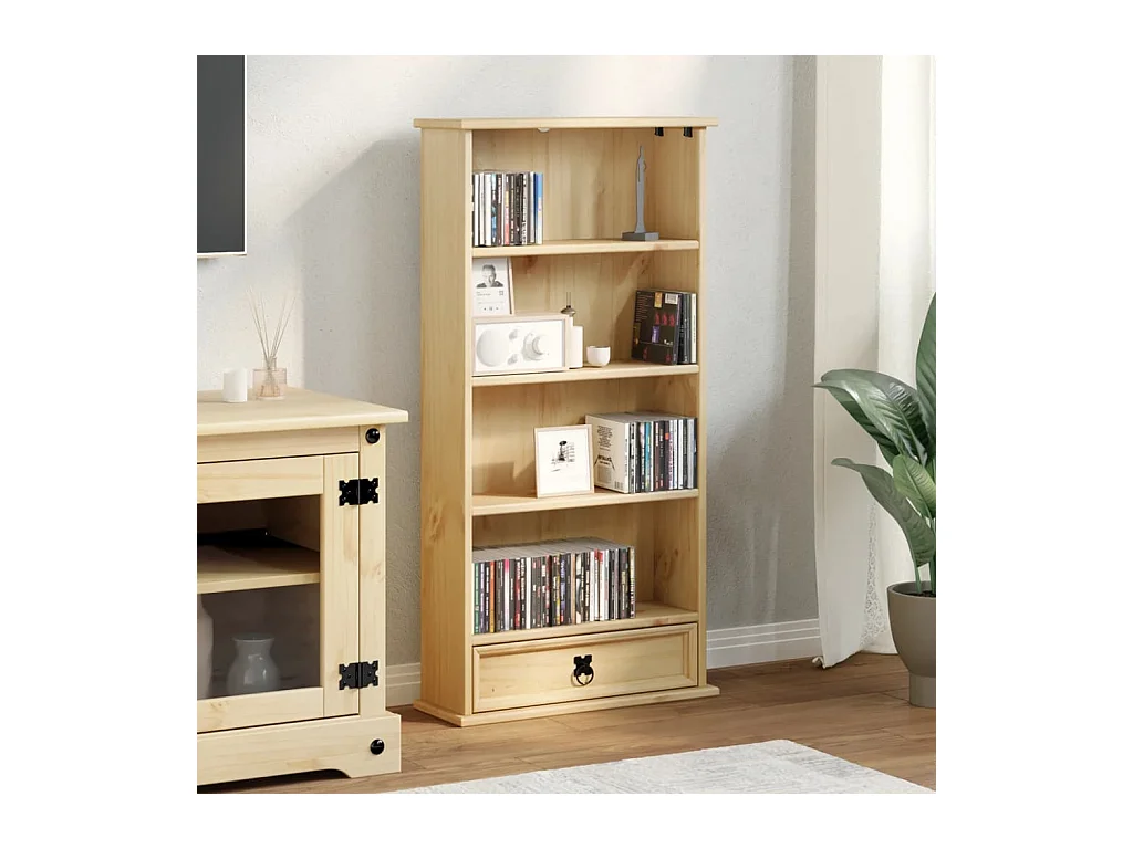 Armoire à CD Corona 52x17,5x103 cm bois de pin massif FR77793