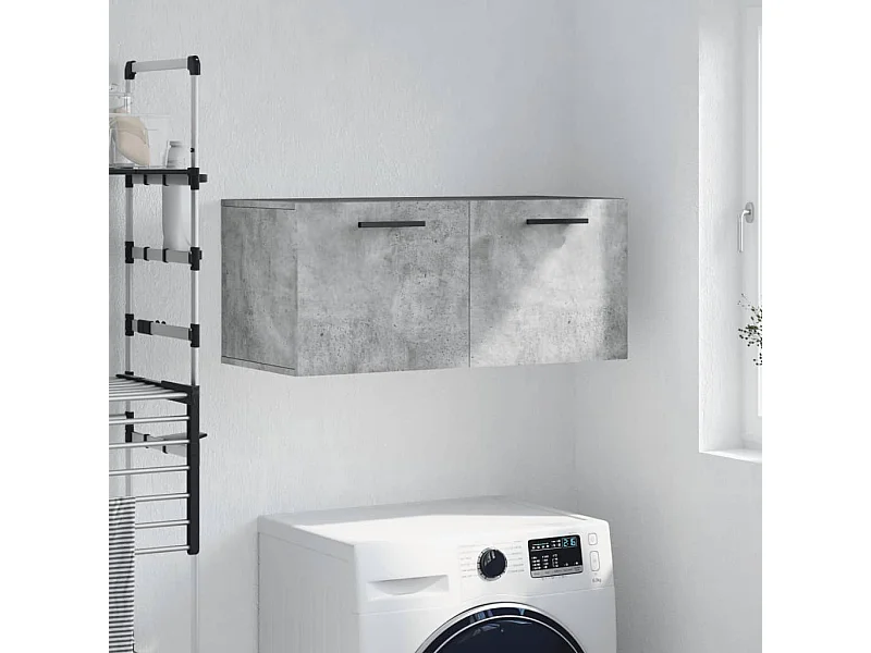 Armario de pared madera ingeniería gris hormigón 80x36,5x35 cm ES561291