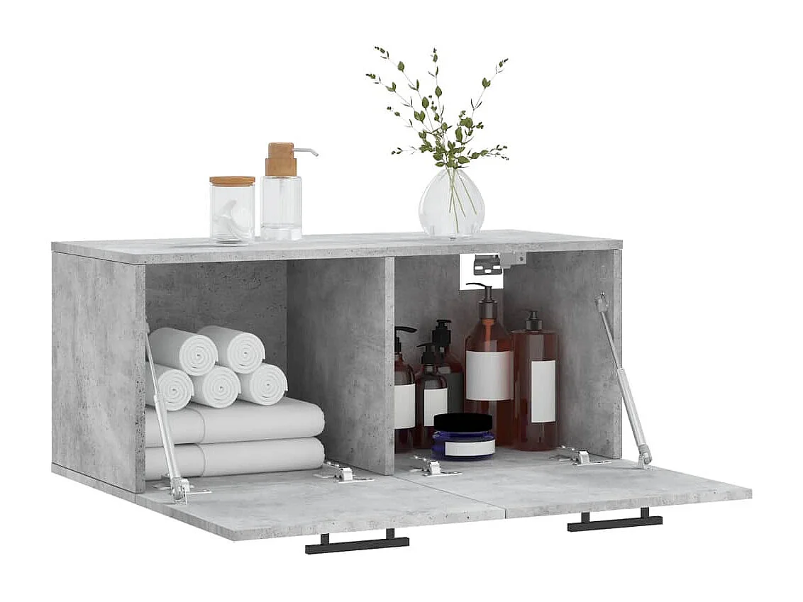 Armoire murale gris béton 80x36,5x35 cm bois d'ingénierie FR44884