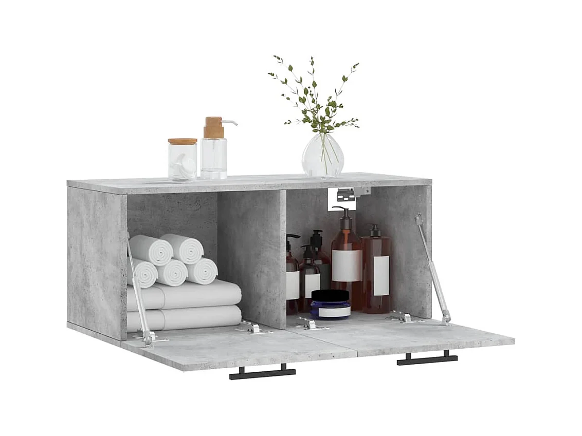 Wandkast 80x36,5x35 cm bewerkt hout betongrijs BE171177