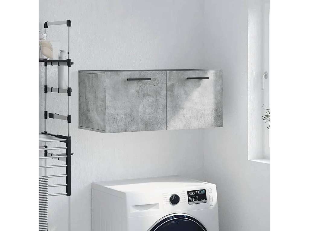 Armario de pared madera ingeniería gris hormigón 80x36,5x35 cm ES561291