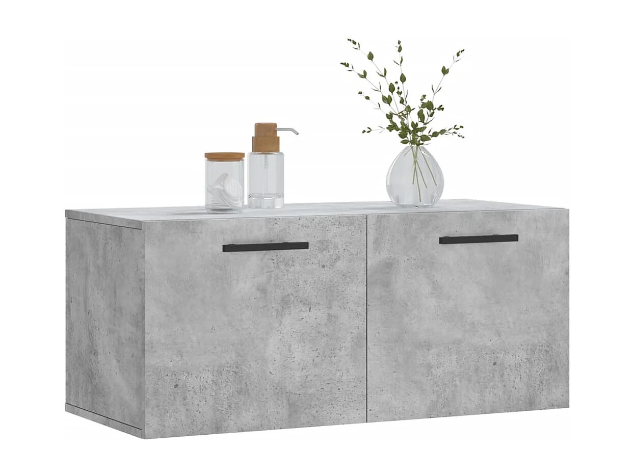 Armario de pared madera ingeniería gris hormigón 80x36,5x35 cm ES561291