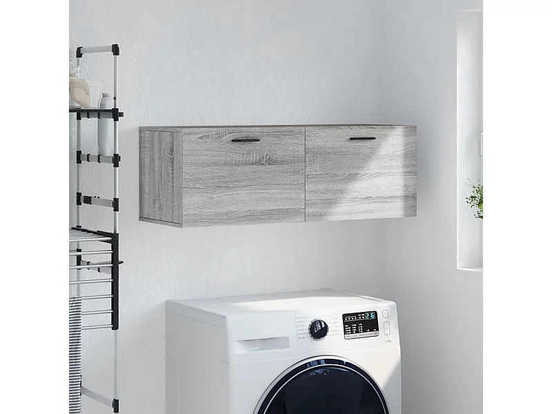Armario de pared madera ingeniería gris Sonoma 100x36,5x35 cm ES164325