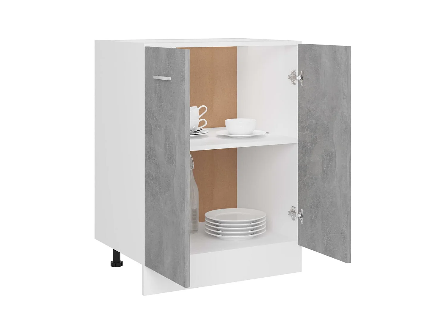 Armoire de plancher Gris béton 60x46x81,5 cm Bois d’ingénierie FR52082