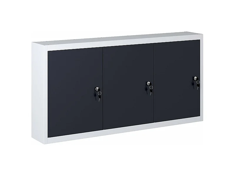 Armoire à outils murale Style Industriel Métal Gris et noir FR85417