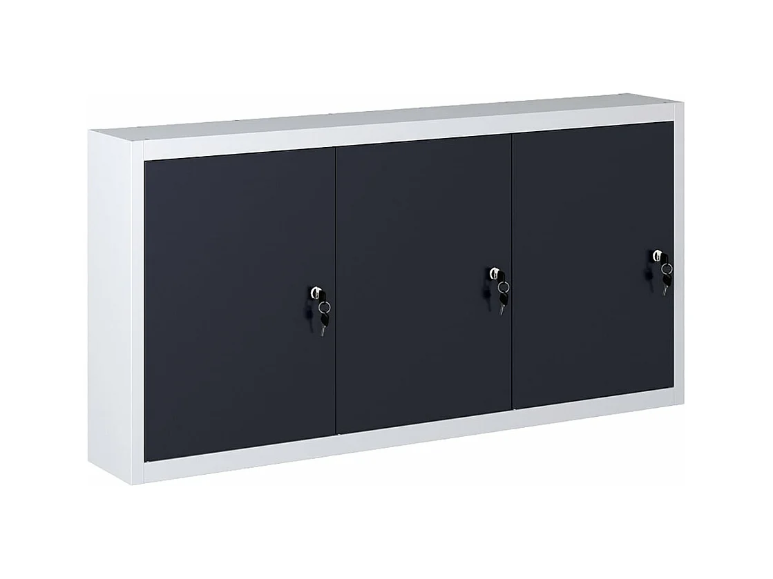 Armoire à outils murale Style Industriel Métal Gris et noir FR85417