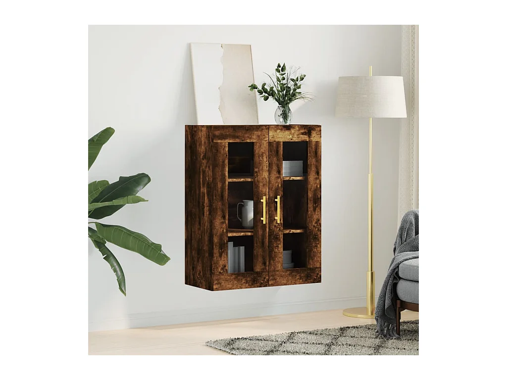 Armoire murale chêne fumé 69,5x34x90 cm FR71360
