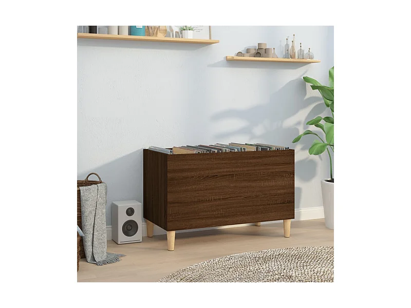 Armoire à disques chêne marron 74,5x38x48 cm bois d'ingénierie FR31697