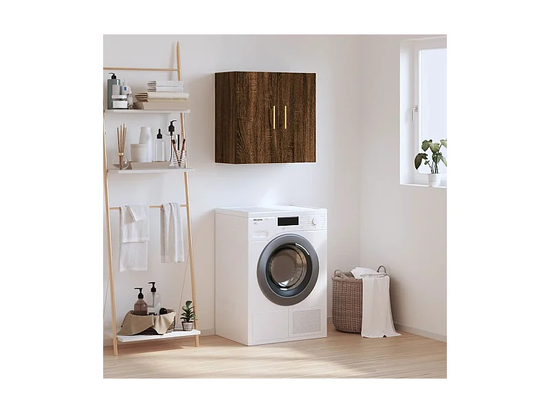 Armario de pared madera de ingeniería marrón roble 60x31x60 cm ES704022