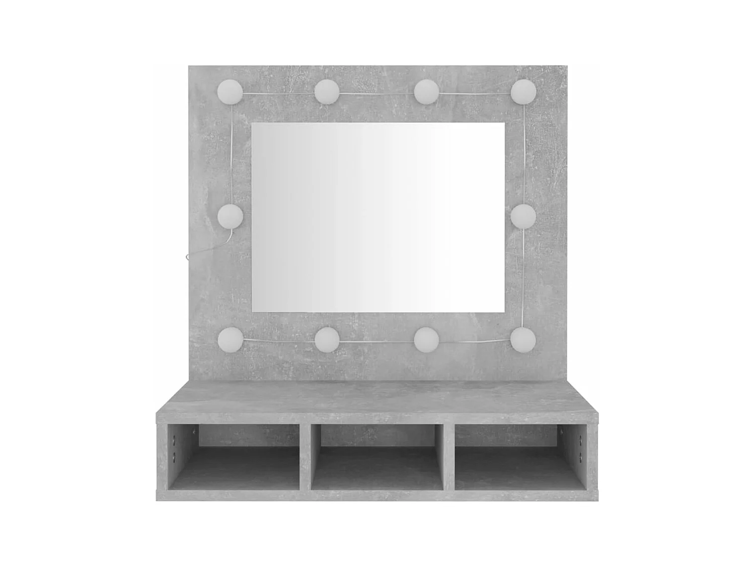 Mueble con espejo y luces LED gris hormigón 60x31,5x62 cm ES171714