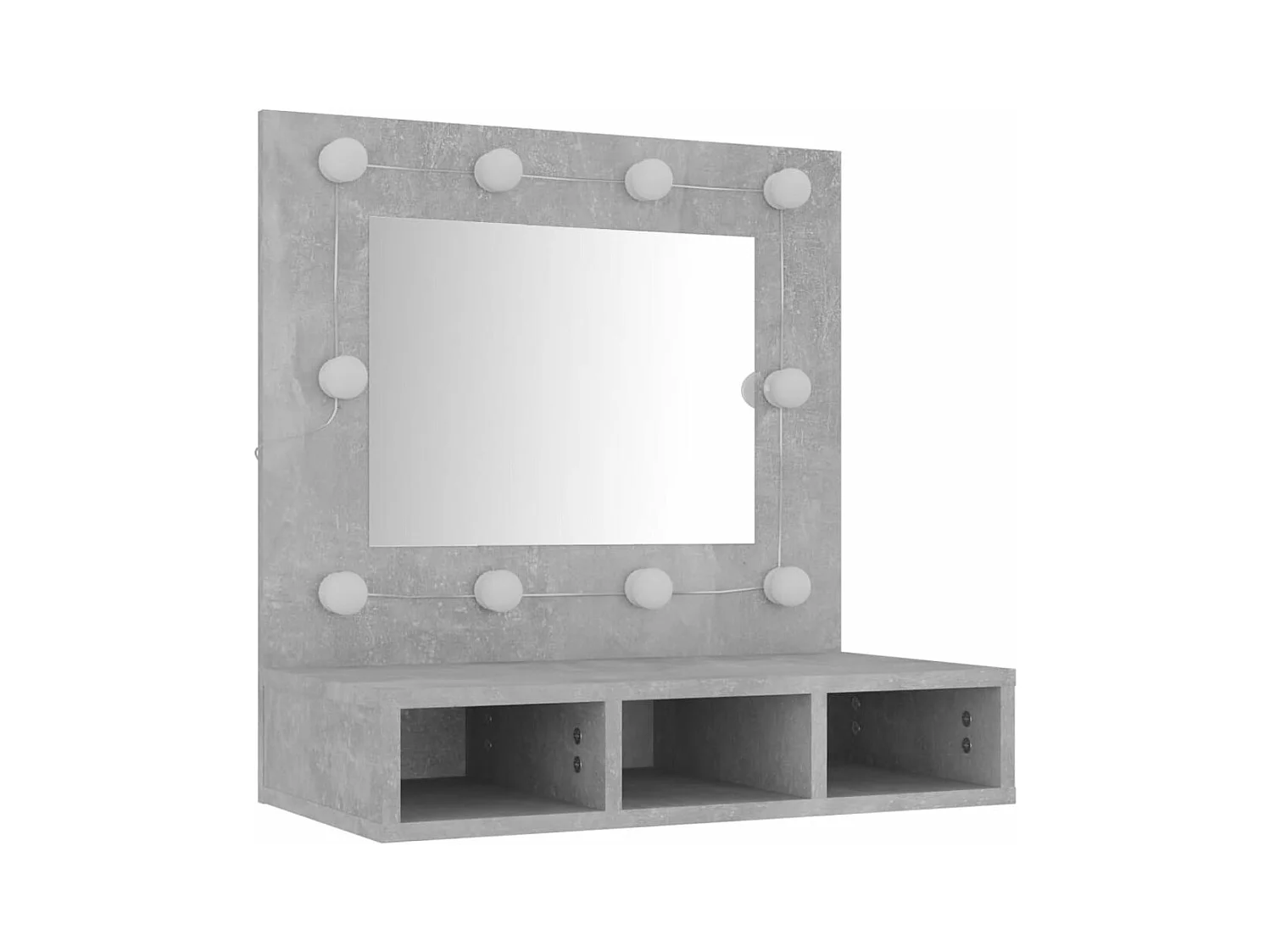 Mueble con espejo y luces LED gris hormigón 60x31,5x62 cm ES171714