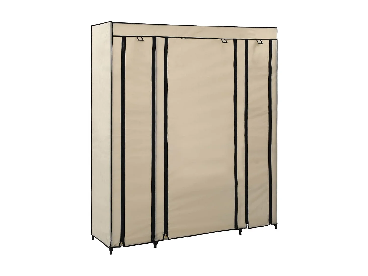 Armoire avec compartiments et tiges Crème 150x45x176 cm Tissu FR32748