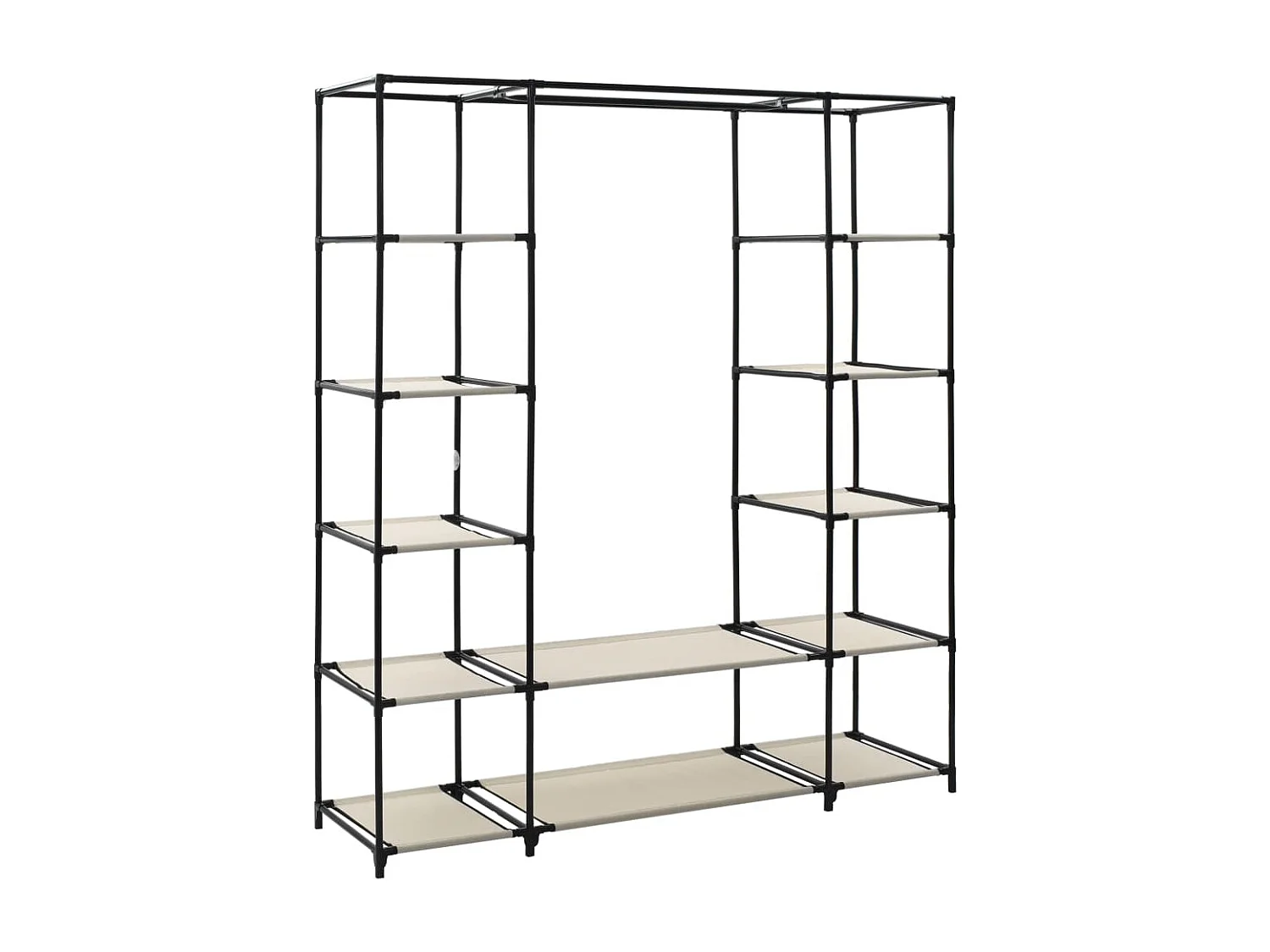 Armoire avec compartiments et tiges Crème 150x45x176 cm Tissu FR32748