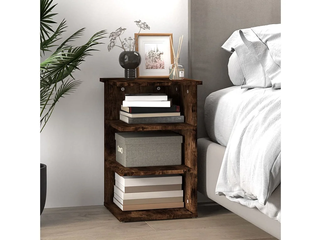 Mueble auxiliar madera contrachapada roble ahumado 35x35x55 cm ES334349