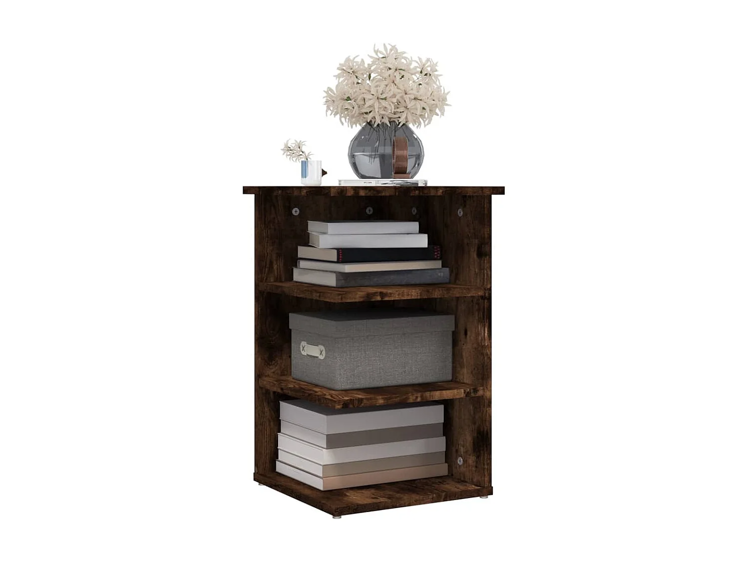 Mueble auxiliar madera contrachapada roble ahumado 35x35x55 cm ES334349