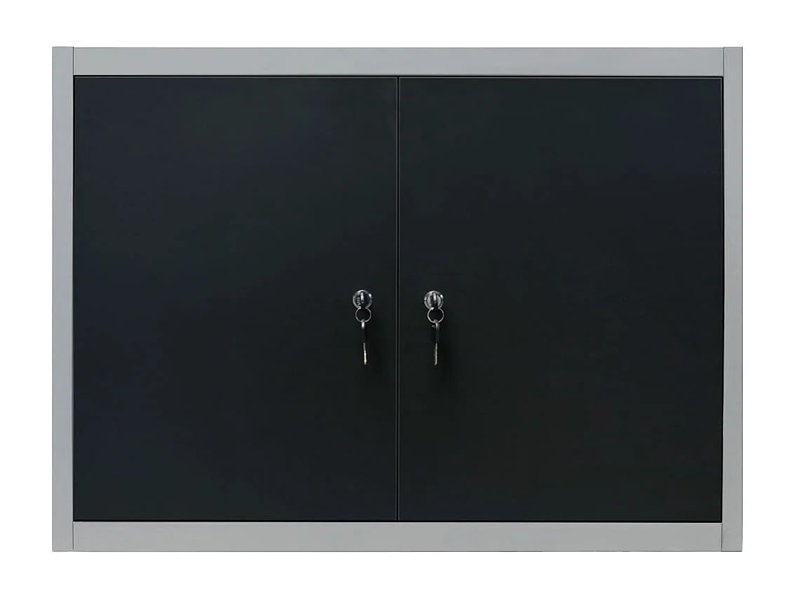 Armoire à outils murale Style Industriel Métal Gris et noir FR63319