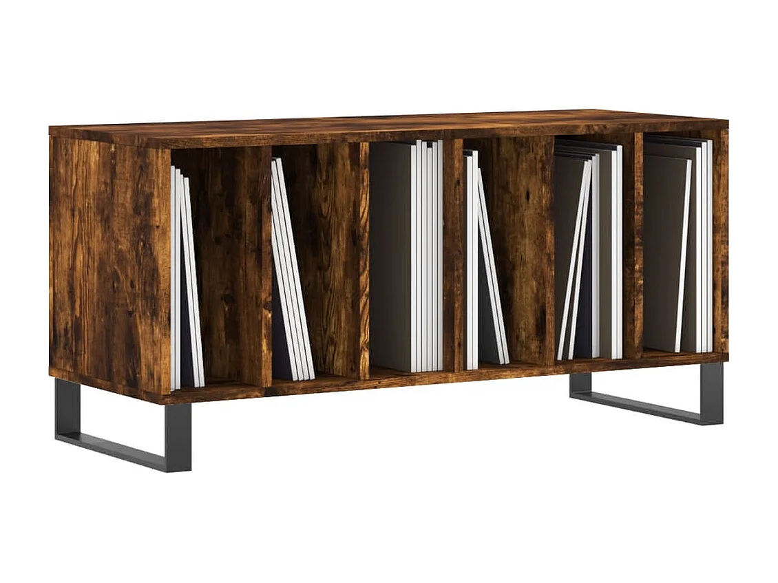 Armoire à disques chêne fumé 100x38x48 cm bois d'ingénierie FR12872