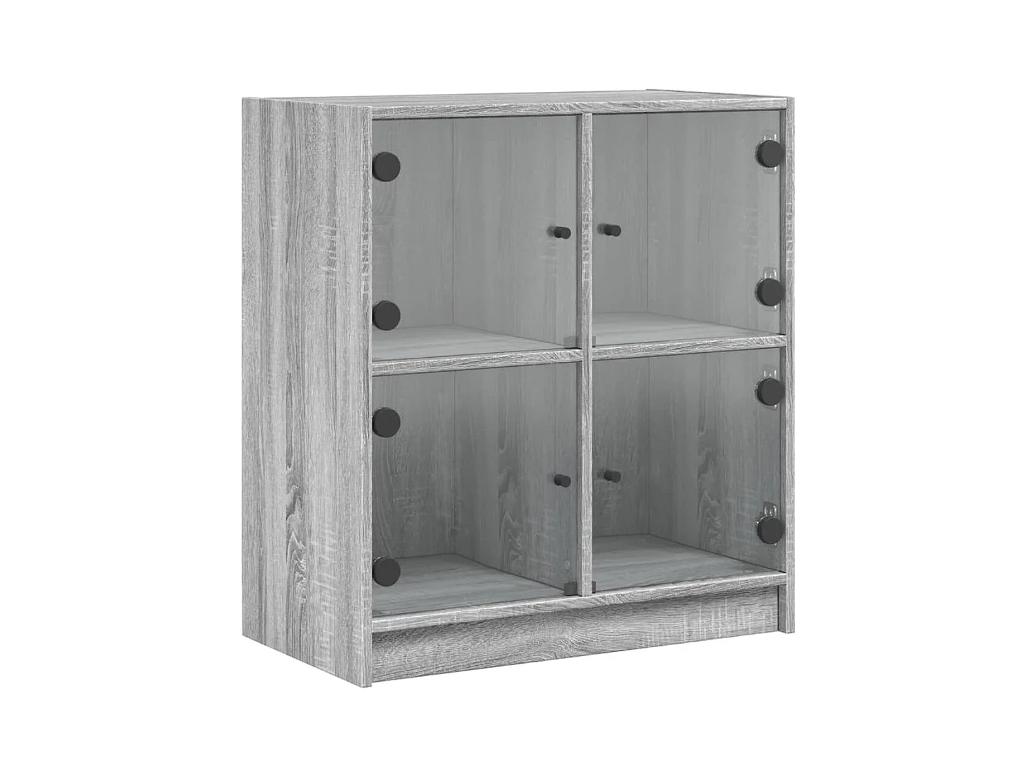 Armario auxiliar puertas de vidrio gris Sonoma 68x37x75,5 cm ES553361