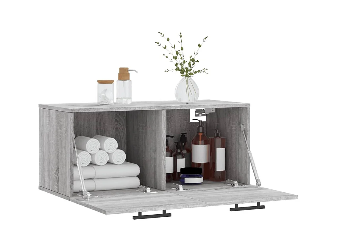 Wandkast 80x36,5x35 cm bewerkt hout grijs sonoma eikenkleurig BE148868