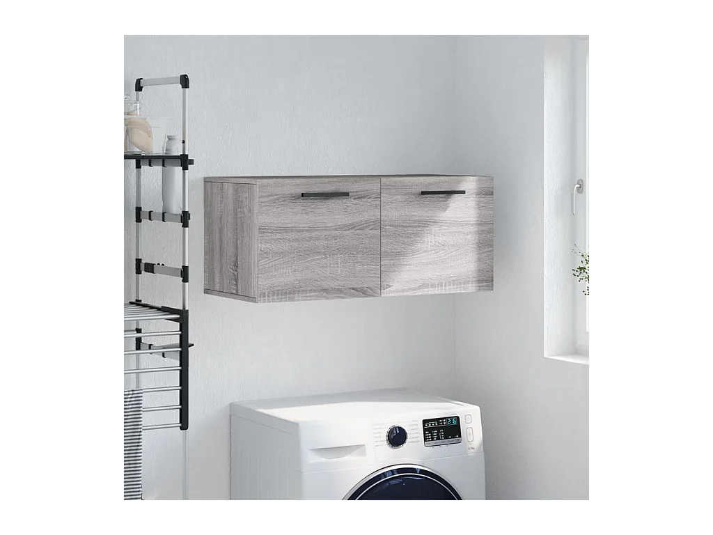 Wandkast 80x36,5x35 cm bewerkt hout grijs sonoma eikenkleurig BE148868