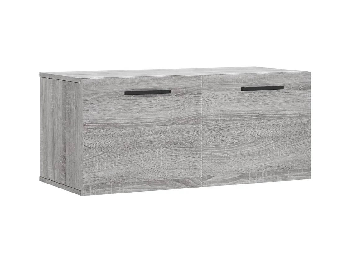 Wandkast 80x36,5x35 cm bewerkt hout grijs sonoma eikenkleurig BE148868