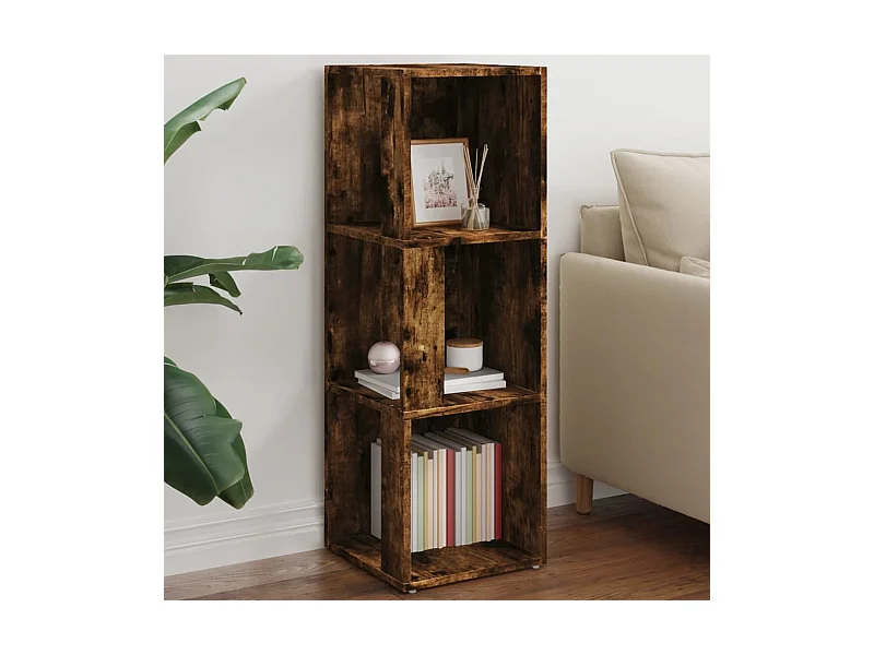 Armoire d'angle Chêne fumé 33x33x100 cm Bois d'ingénierie FR91887