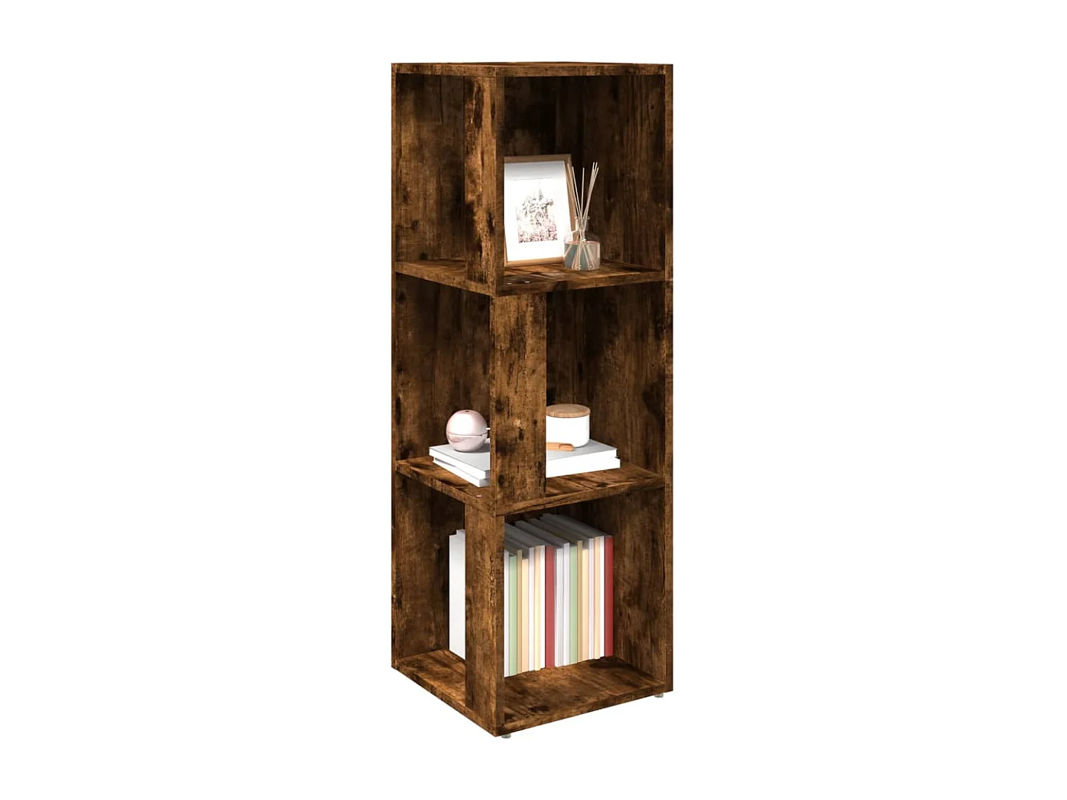 Armoire d'angle Chêne fumé 33x33x100 cm Bois d'ingénierie FR91887