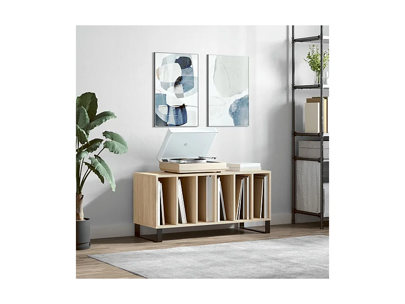 Armoire à disques chêne sonoma 100x38x48 cm bois d'ingénierie FR55213