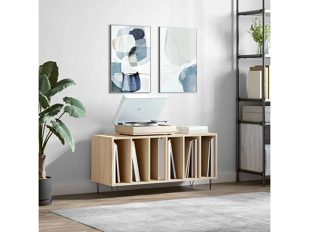 Armoire à disques chêne sonoma 100x38x48 cm bois d'ingénierie FR37528
