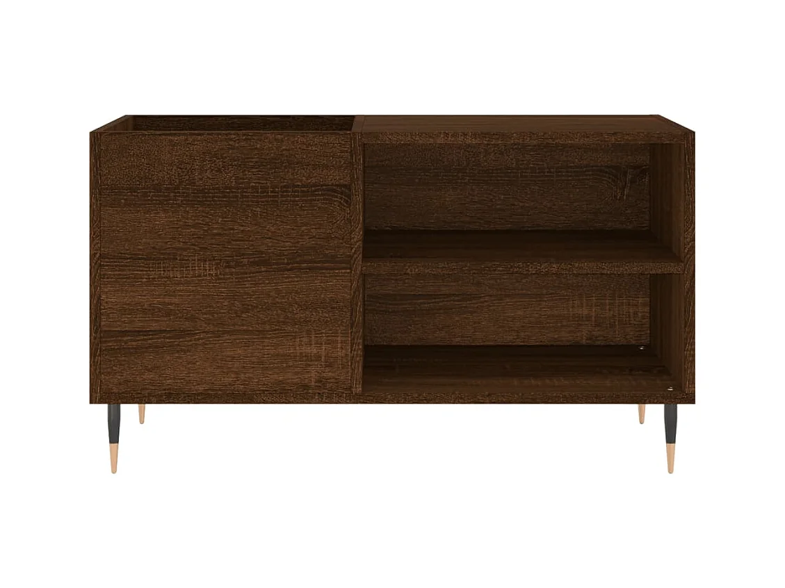 Platenkast 85x38x48 cm bewerkt hout bruin eikenkleur BE844025