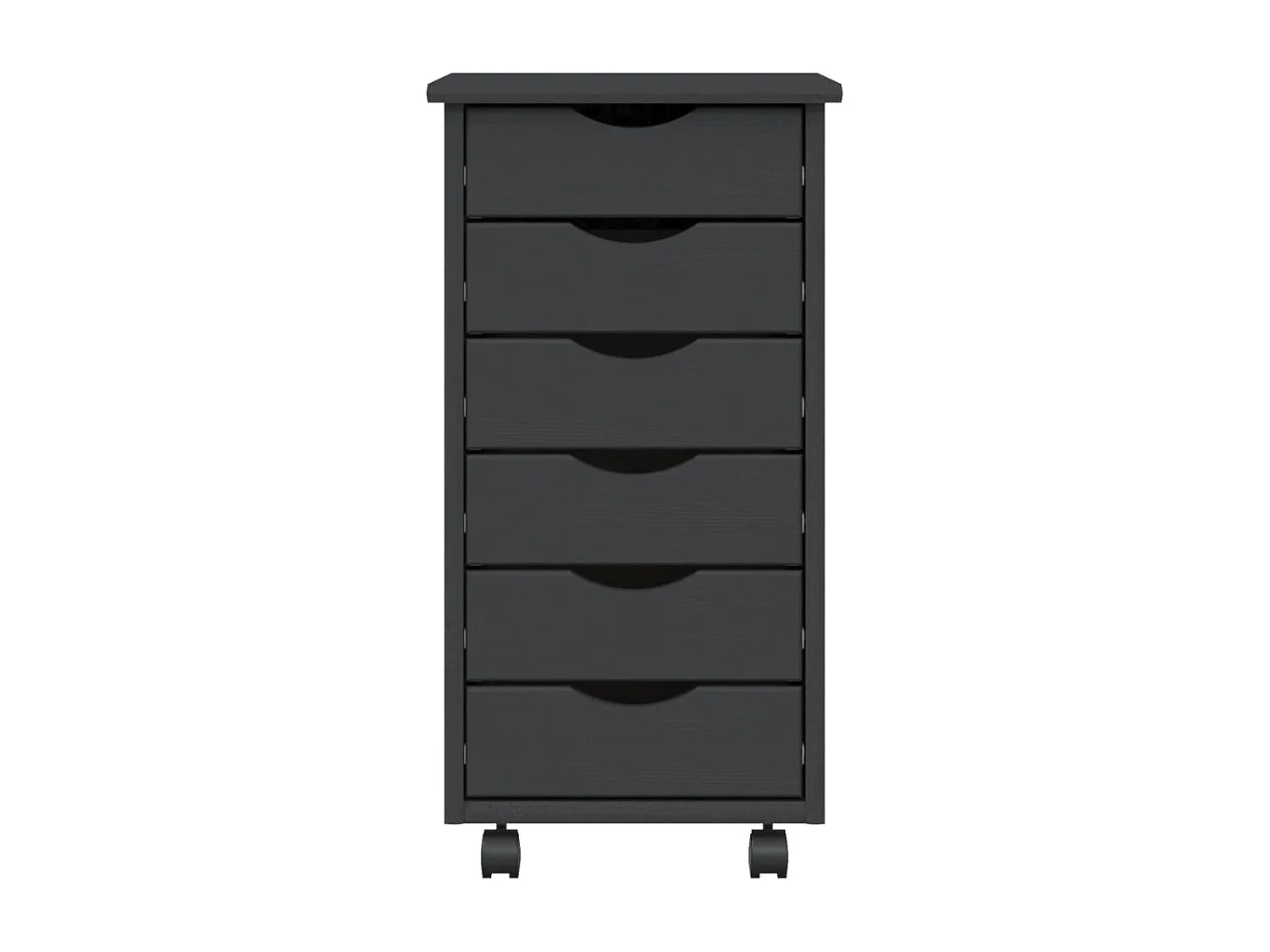 Armoire roulante avec tiroirs MOSS gris bois de pin solide FR62021