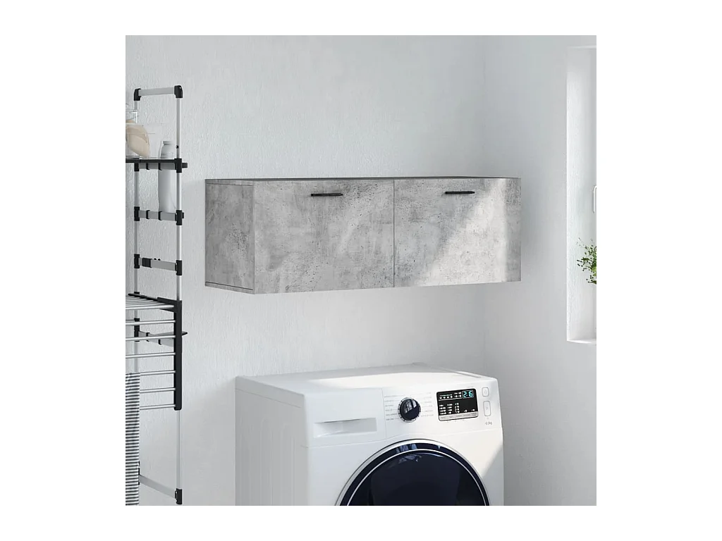 Armoire murale gris béton 100x36,5x35 cm bois d'ingénierie FR44749