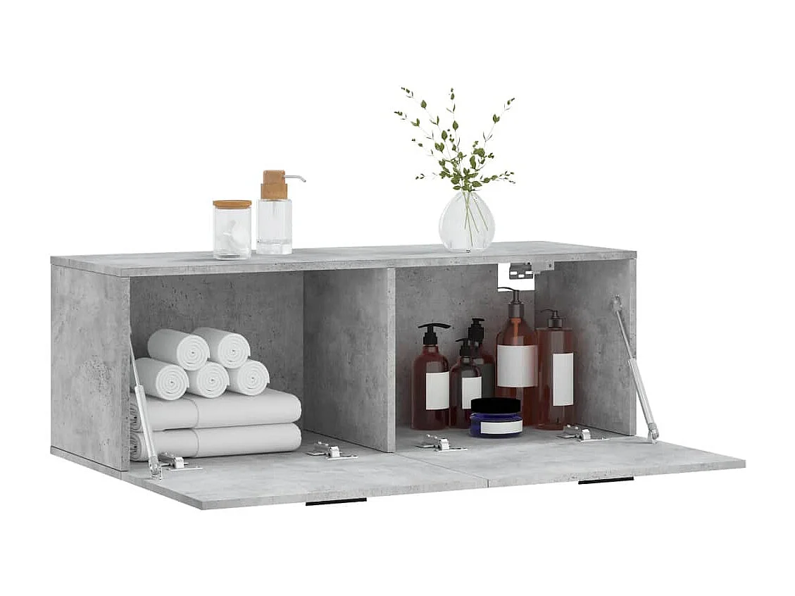 Armoire murale gris béton 100x36,5x35 cm bois d'ingénierie FR44749