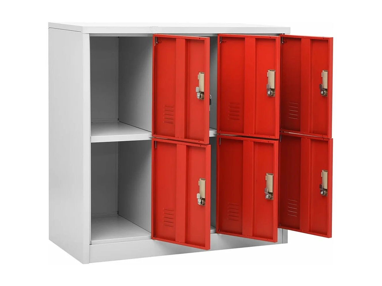 Armoire à casiers Gris clair et rouge 90x45x92,5 cm Acier FR59418