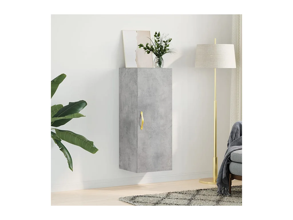 Armario de pared gris hormigón 34,5x34x90 cm ES493333