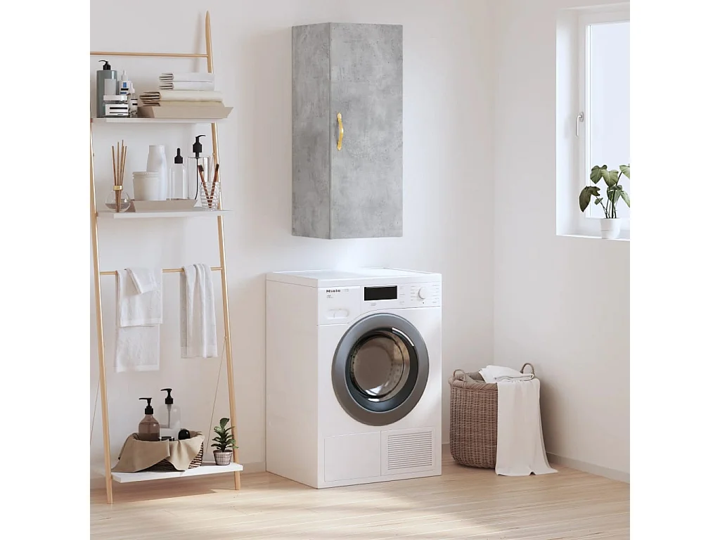 Armoire murale gris béton 34,5x34x90 cm FR65435