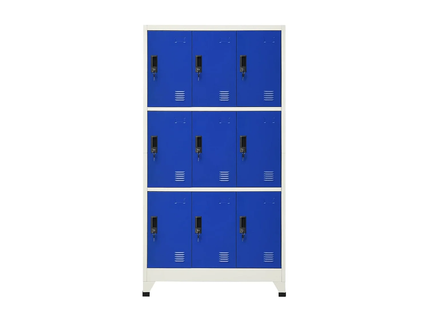 Lockerkast 90x45x180 cm staal grijs en blauw BE783325