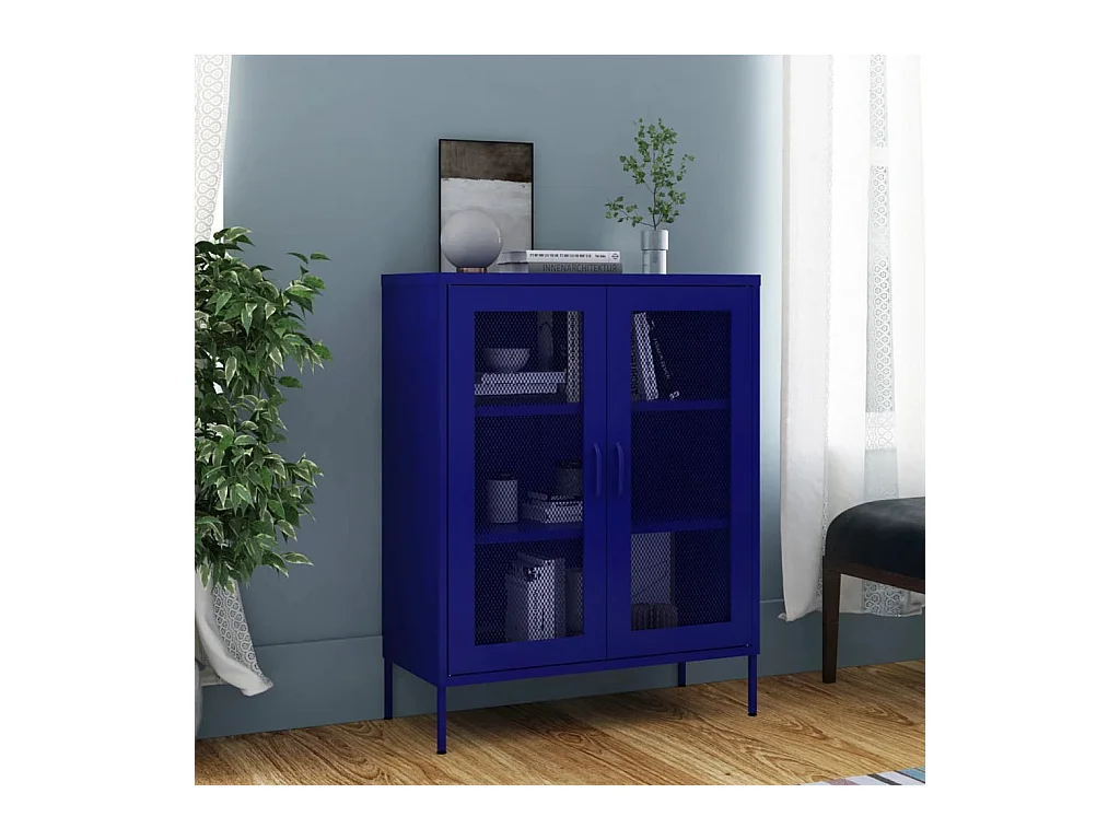 Armoire de rangement Bleu marine 80x35x101,5 cm Acier FR66004