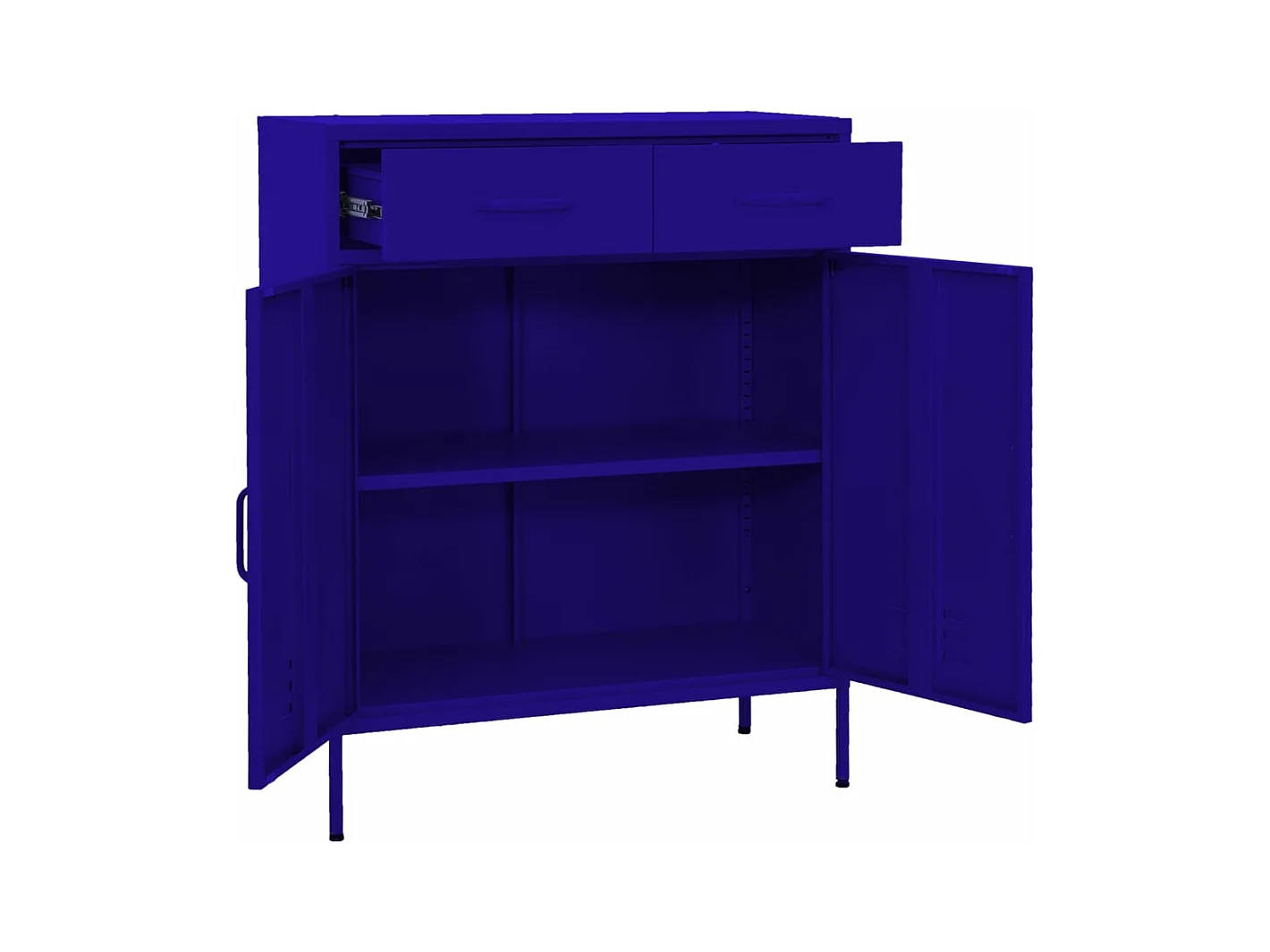Opbergkast 80x35x101,5 cm staal marineblauw BE691512