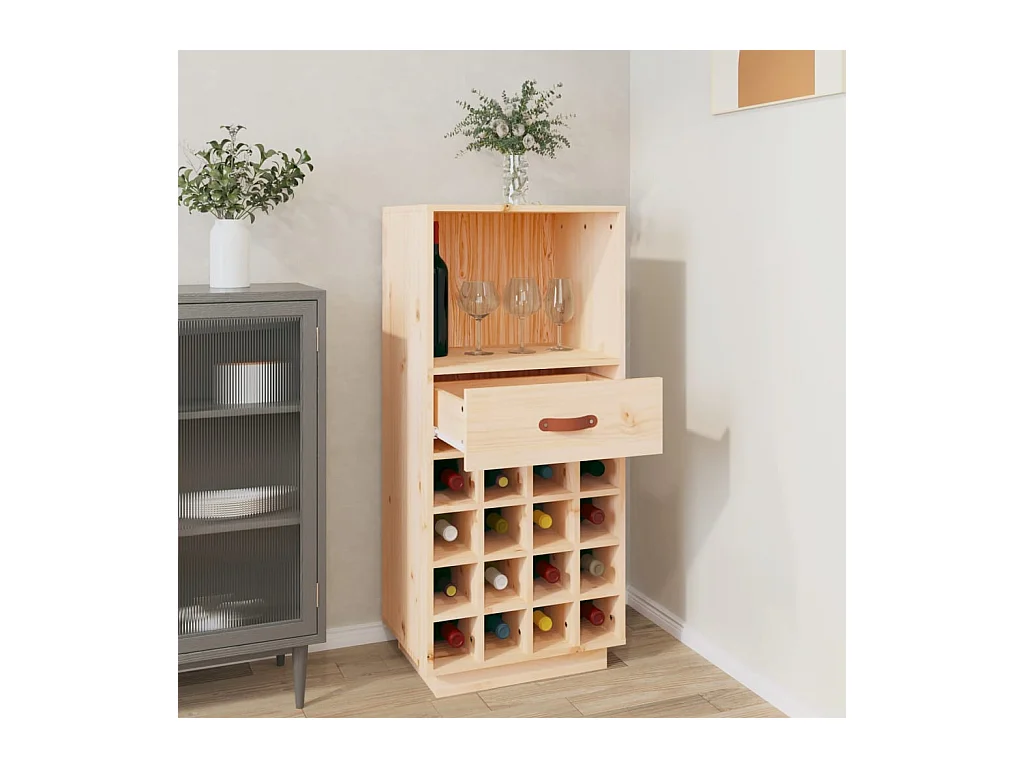 Armoire à vin 45x34x100 cm Bois de pin massif FR90450