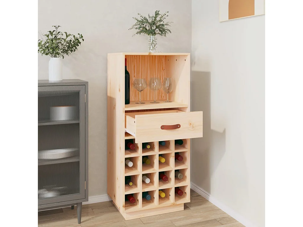 Armoire à vin 45x34x100 cm Bois de pin massif FR90450