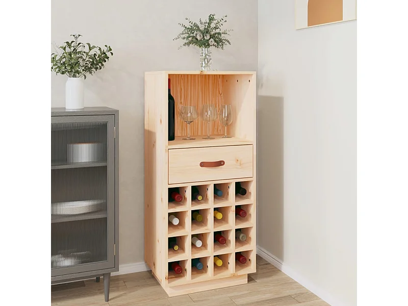 Armoire à vin 45x34x100 cm Bois de pin massif FR90450